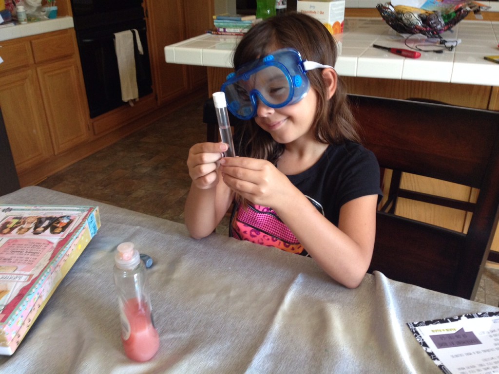 Thanks to Project Mc2, she's become obsessed with her googles and experiments!
